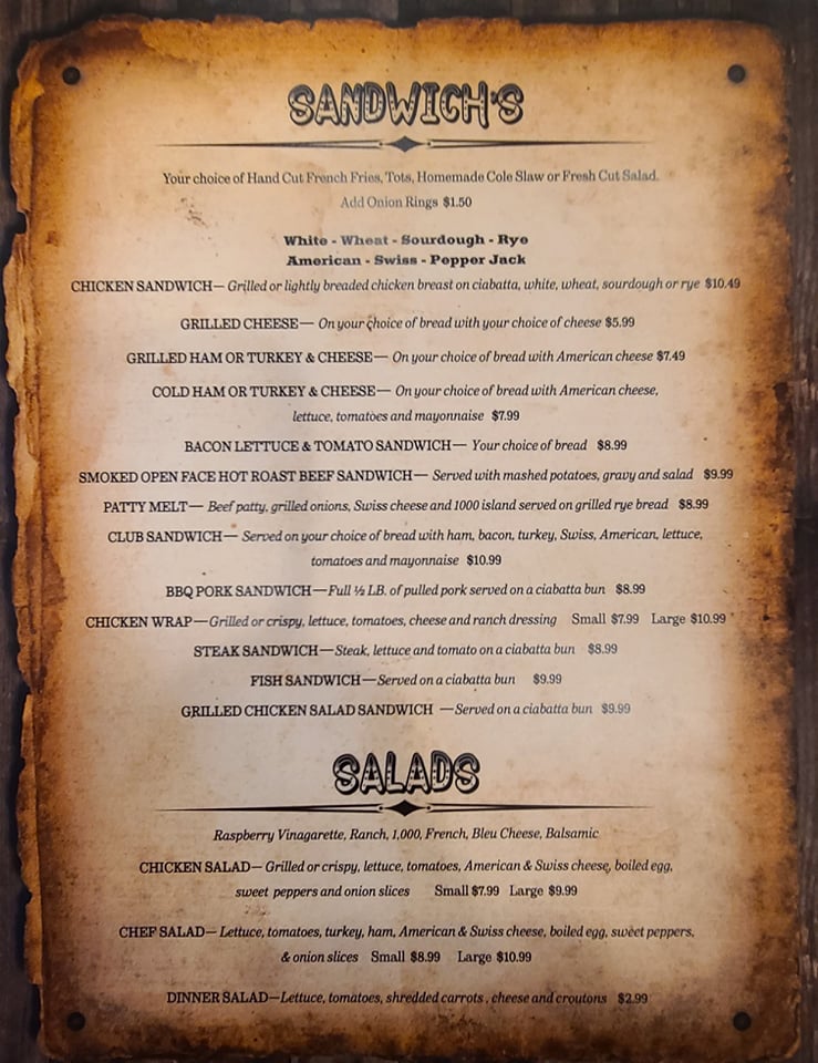 Samdwich Menu